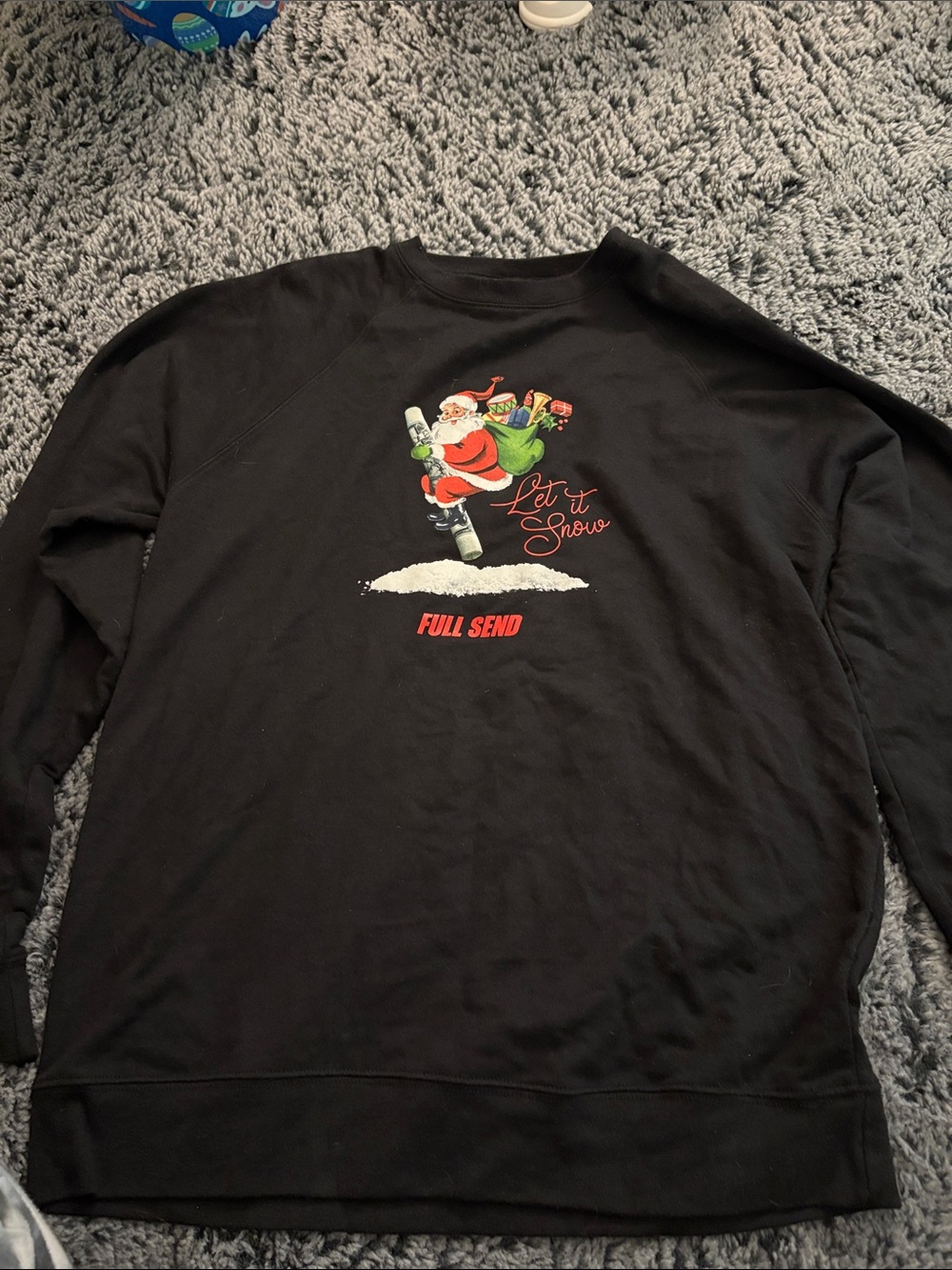 Men's Black 'Let It Snow' Graphic Crewneck Sweatshirt